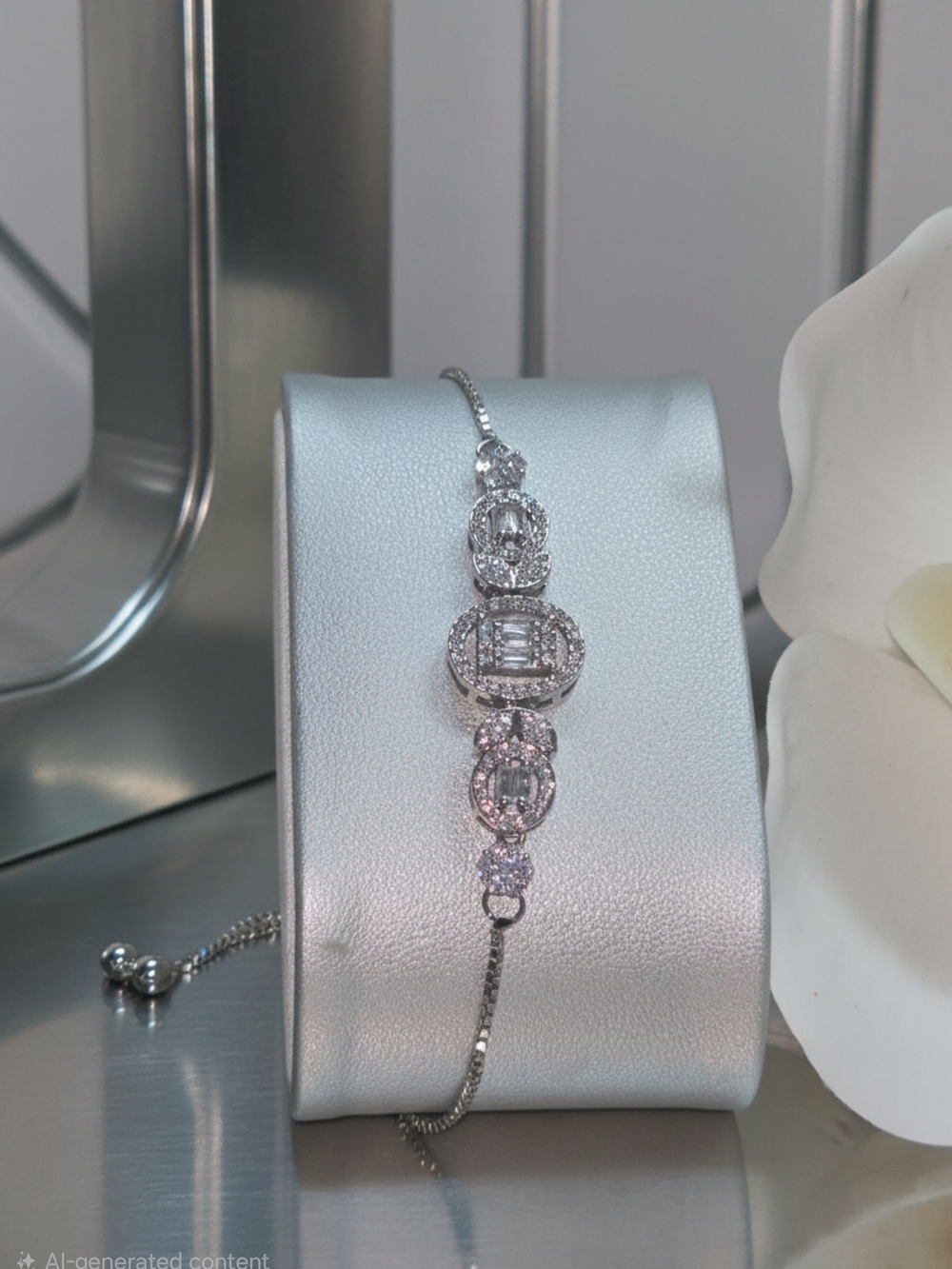Silver Crystal Link Bracelet